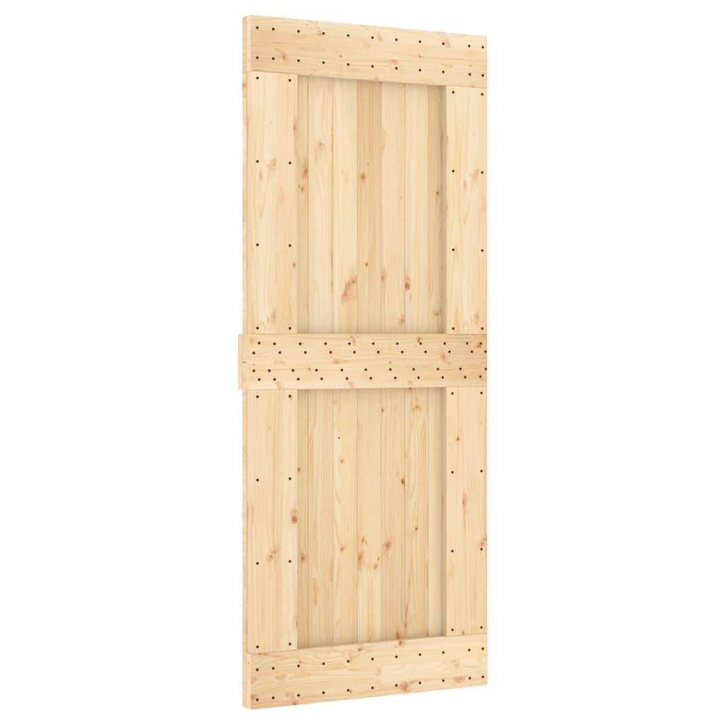 Sliding Door with Hardware Set 85x210 cm Solid Wood Pine