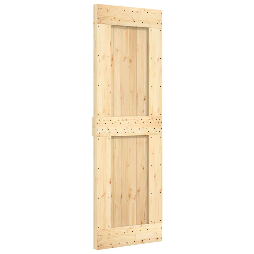 Sliding Door with Hardware Set 70x210 cm Solid Wood Pine