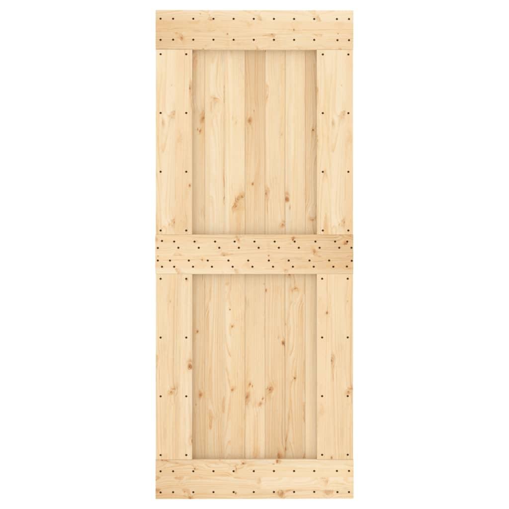 Sliding Door with Hardware Set 85x210 cm Solid Wood Pine