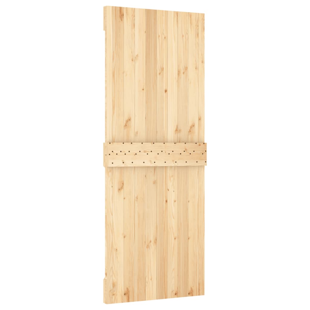 Sliding Door with Hardware Set 90x210 cm Solid Wood Pine