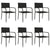 7 Piece Garden Dining Set Black Poly Rattan and Steel