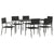 7 Piece Garden Dining Set Black Poly Rattan and Steel