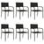 7 Piece Garden Dining Set Black Poly Rattan and Steel