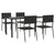 5 Piece Garden Dining Set Black Poly Rattan and Steel