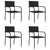 5 Piece Garden Dining Set Black Poly Rattan and Steel