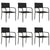 7 Piece Garden Dining Set Black Poly Rattan and Steel