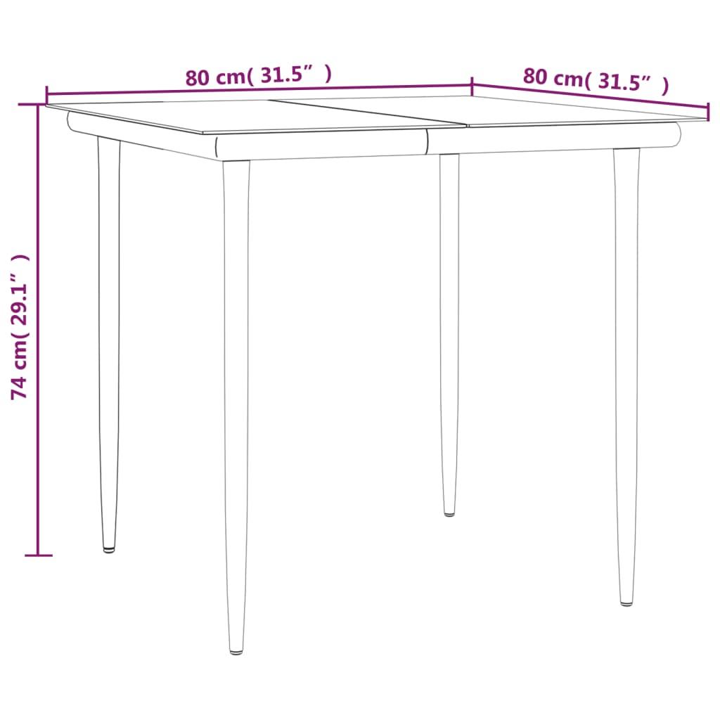 5 Piece Garden Dining Set Grey and Black Poly Rattan and Steel