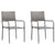 3 Piece Garden Dining Set Grey and Black Poly Rattan and Steel