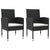 3 Piece Garden Dining Set Black Poly Rattan and Steel