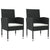 3 Piece Garden Dining Set Black Poly Rattan and Steel