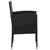 3 Piece Garden Dining Set Black Poly Rattan and Steel