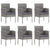 7 Piece Garden Dining Set Grey and Black Poly Rattan and Steel