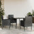 5 Piece Garden Dining Set Black Poly Rattan and Steel