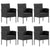 7 Piece Garden Dining Set Black Poly Rattan and Steel