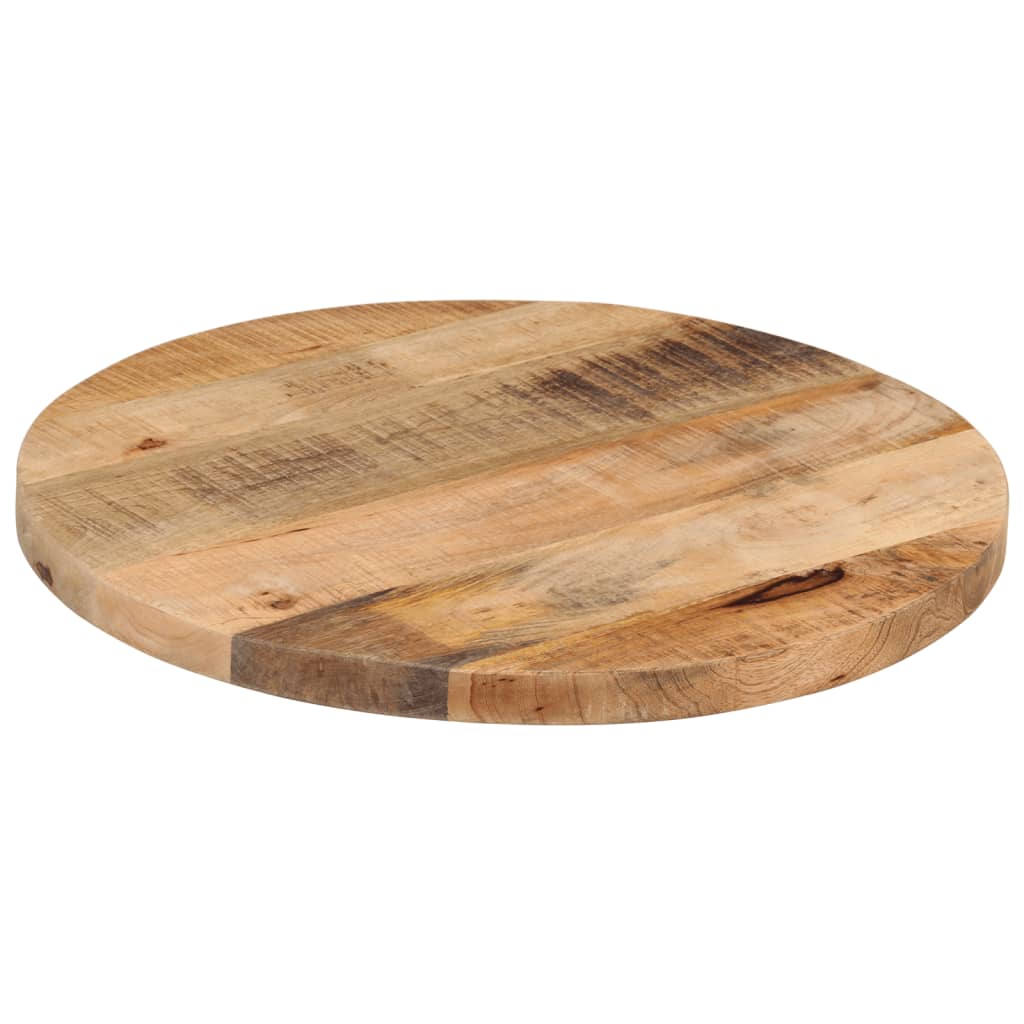 Table Top Ø 40x3.8 cm Round Solid Wood Rough Mango