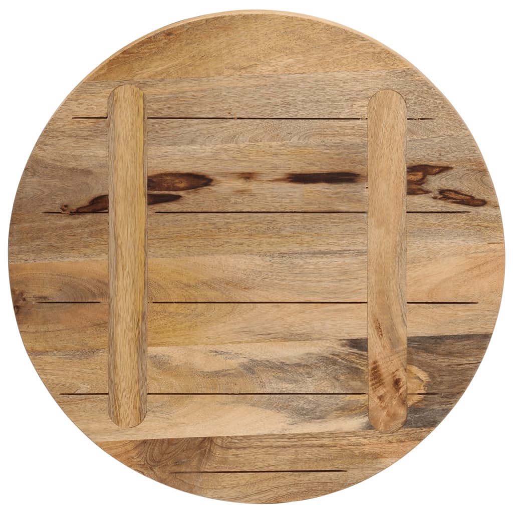 Table Top Ø 40x3.8 cm Round Solid Wood Rough Mango