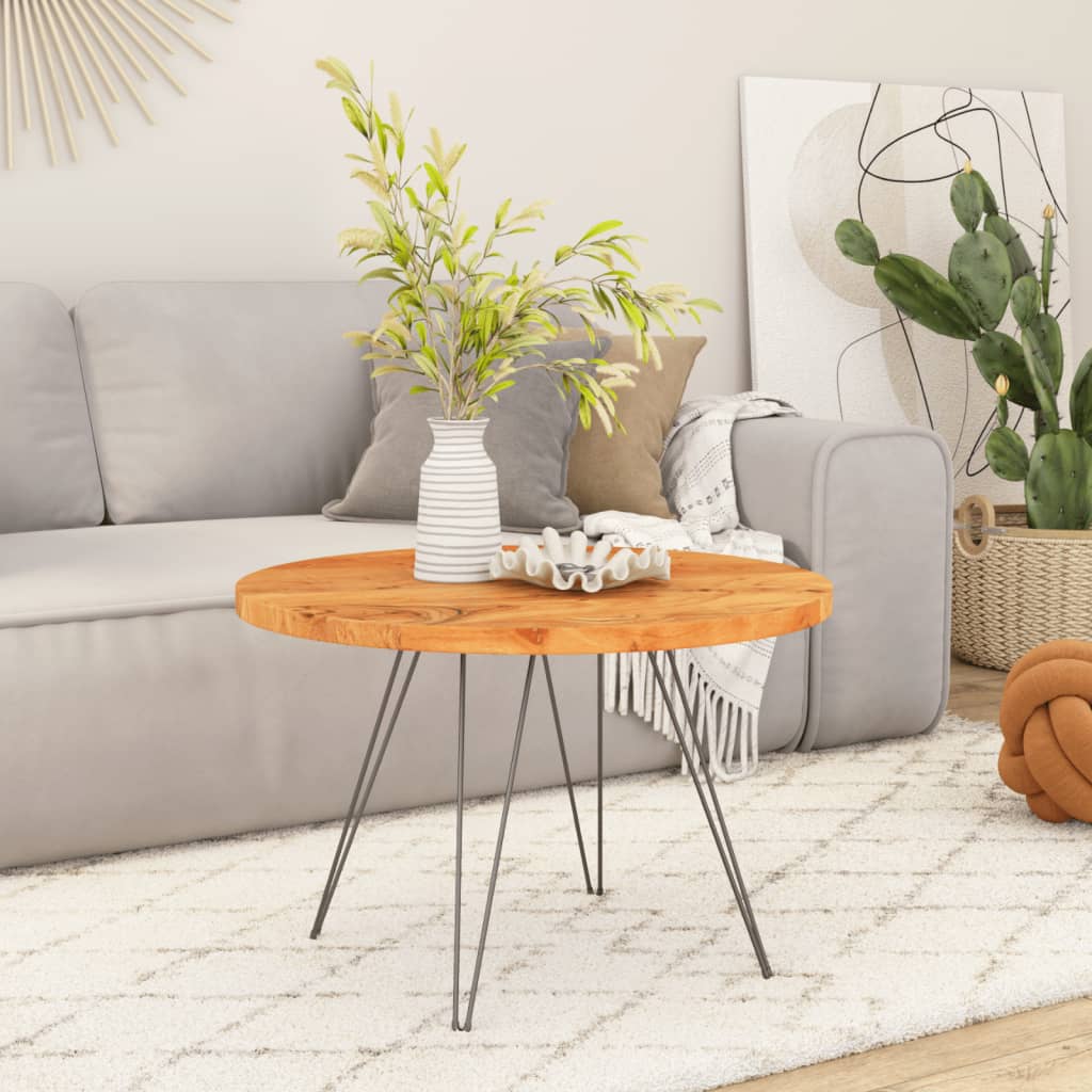 Table Top Ø60x3.8 cm Round Solid Wood Acacia