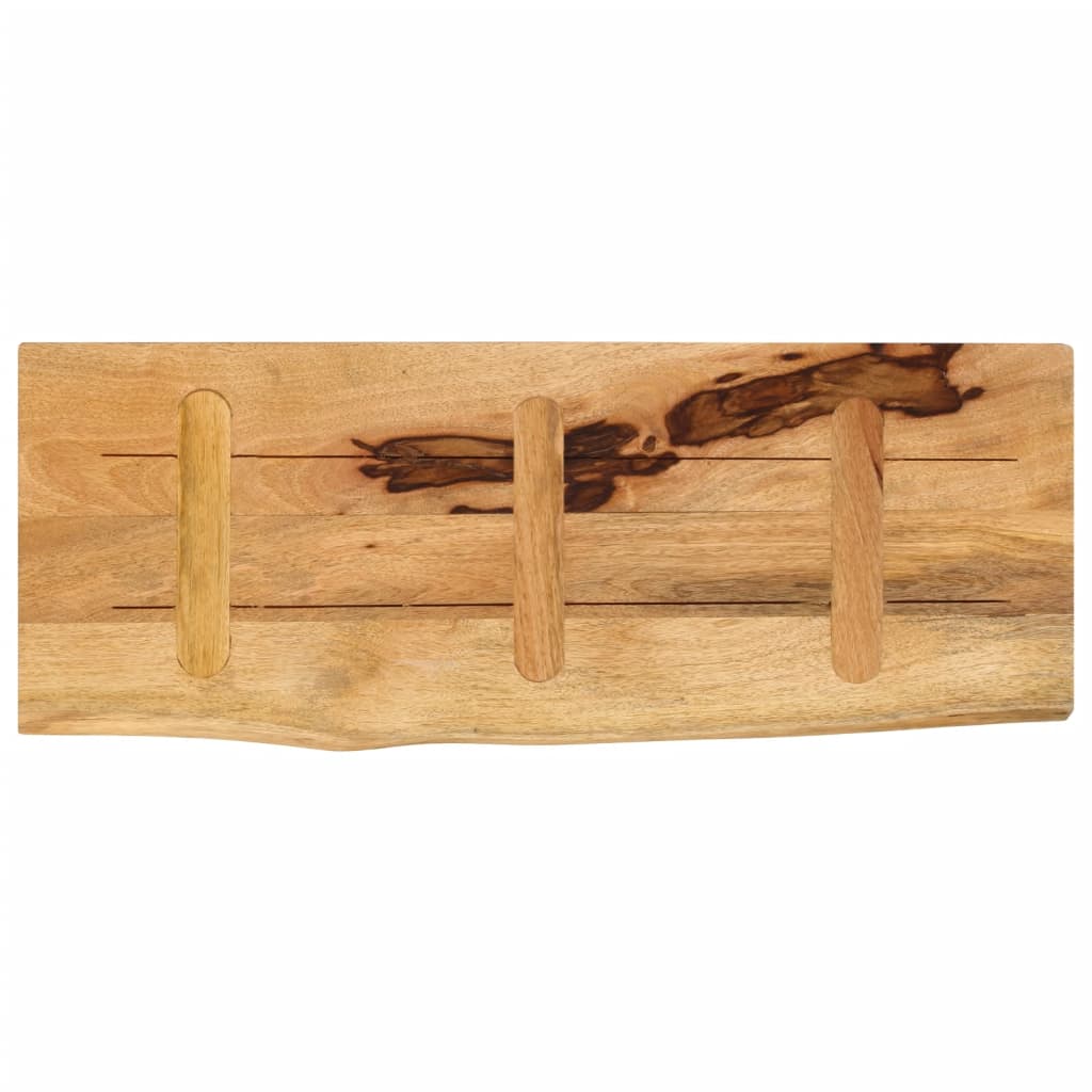 Table Top 90x20x2.5 cm Live Edge Solid Wood Rough Mango