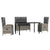 4 Piece Garden Dining Set with Cushions Grey Poly Rattan