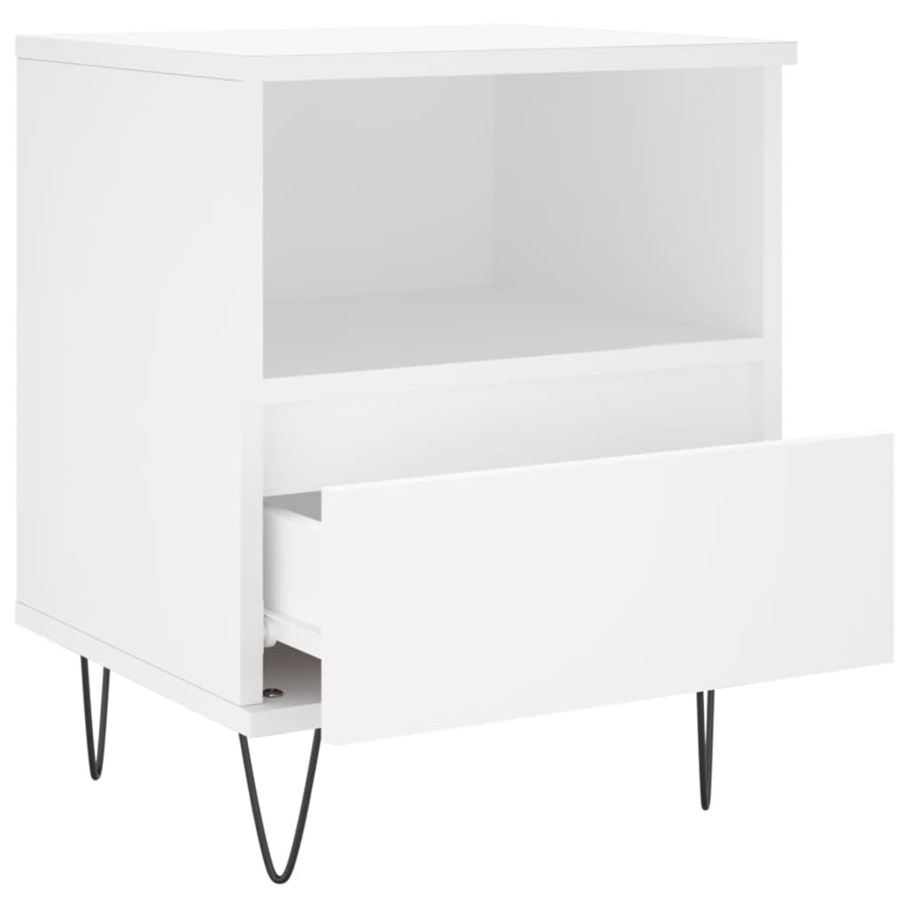 Bedside Cabinet White 40x35x50 cm Engineered Wood