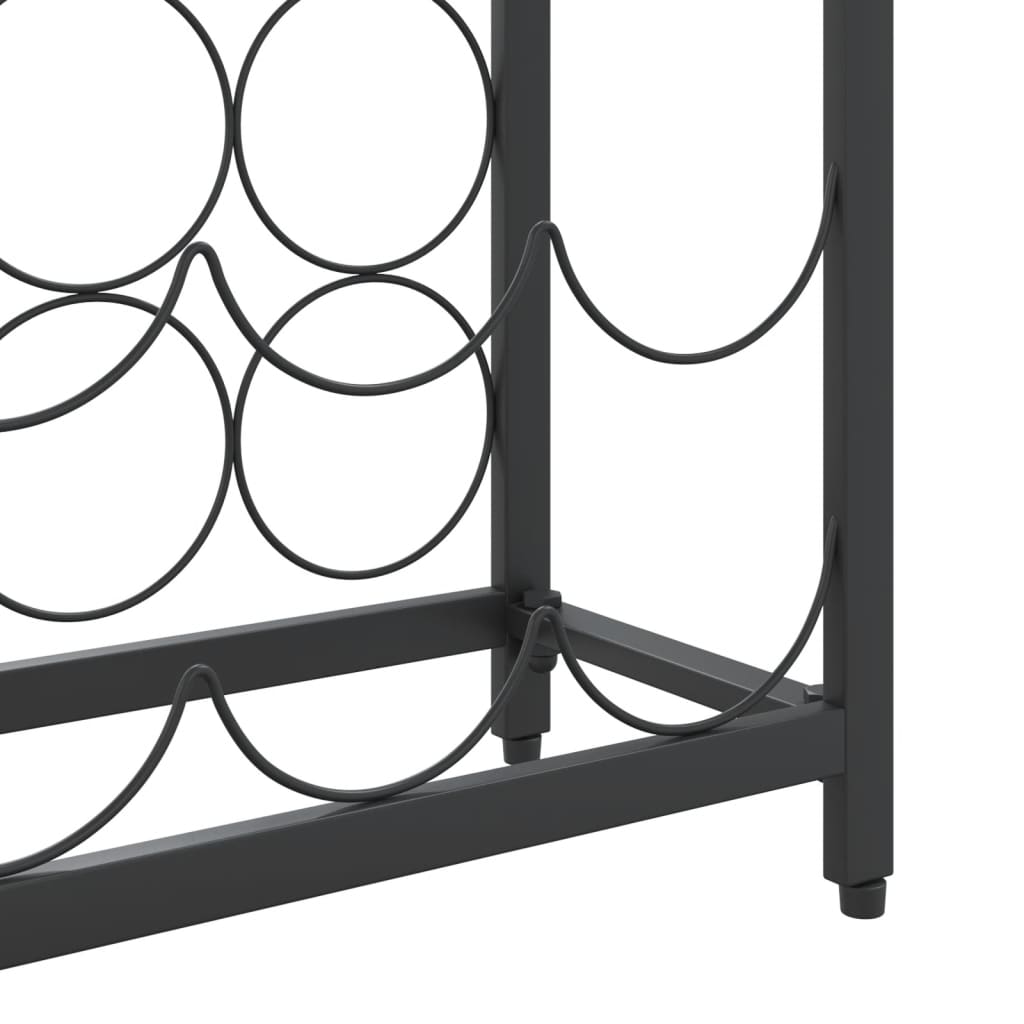 Wine Rack for 57 Bottles Black 34x18x200 cm Wrought Iron