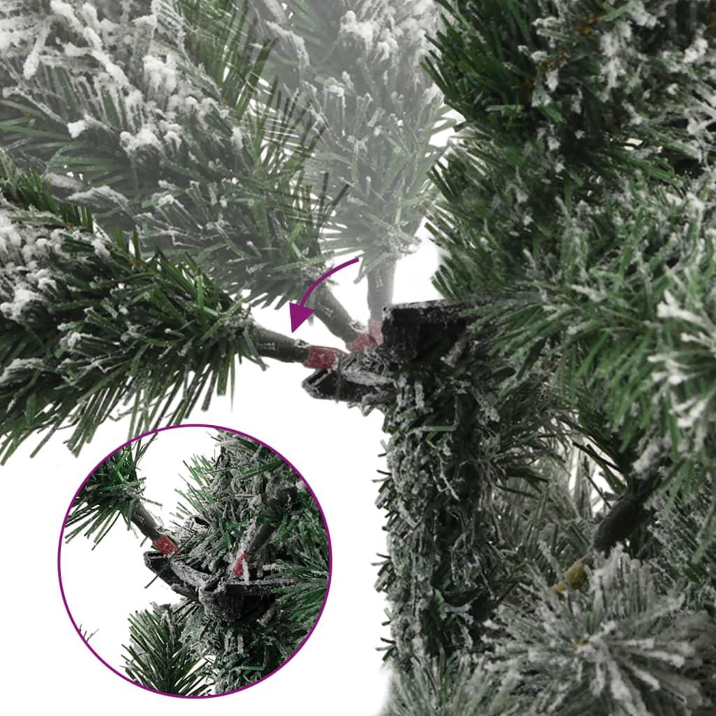 Artificial Hinged Christmas Tree with Flocked Snow 210 cm
