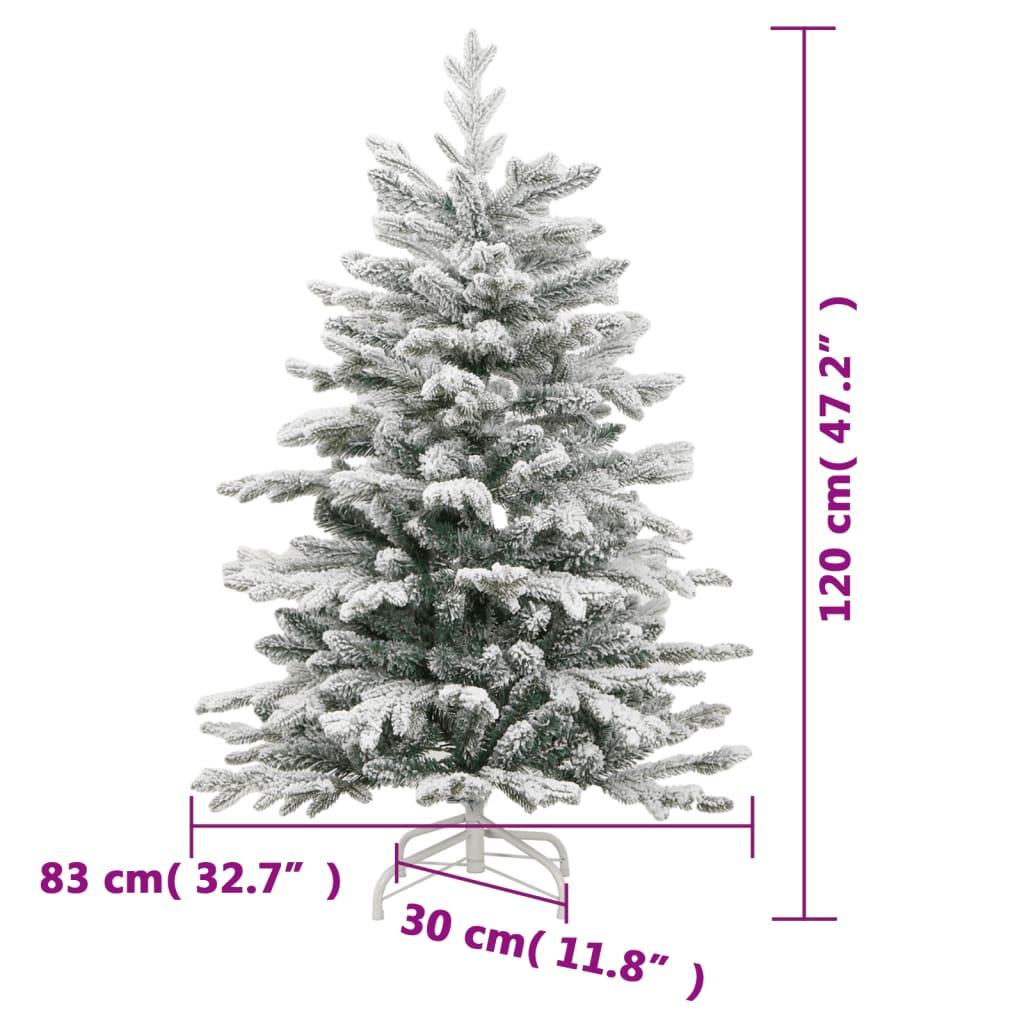 Artificial Hinged Christmas Tree with Flocked Snow 120 cm