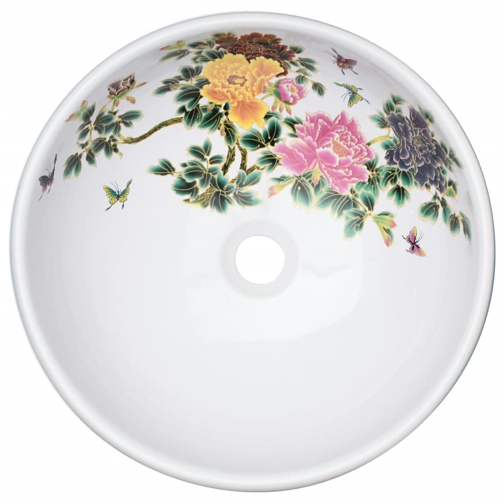 Countertop Basin Multicolour Round Φ41x14 cm Ceramic