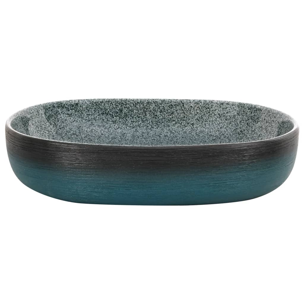 Countertop Basin Turquoise Oval 59x40x14 cm Ceramic