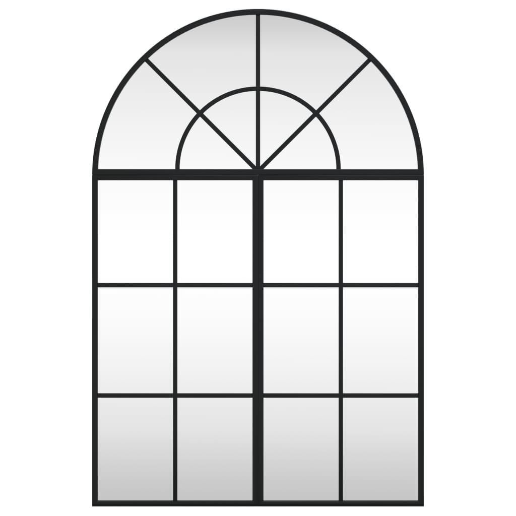 Wall Mirror Black 60x90 cm Arch Iron