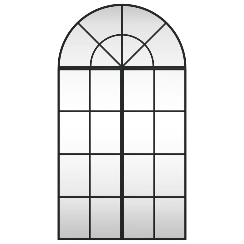 Wall Mirror Black 60x110 cm Arch Iron