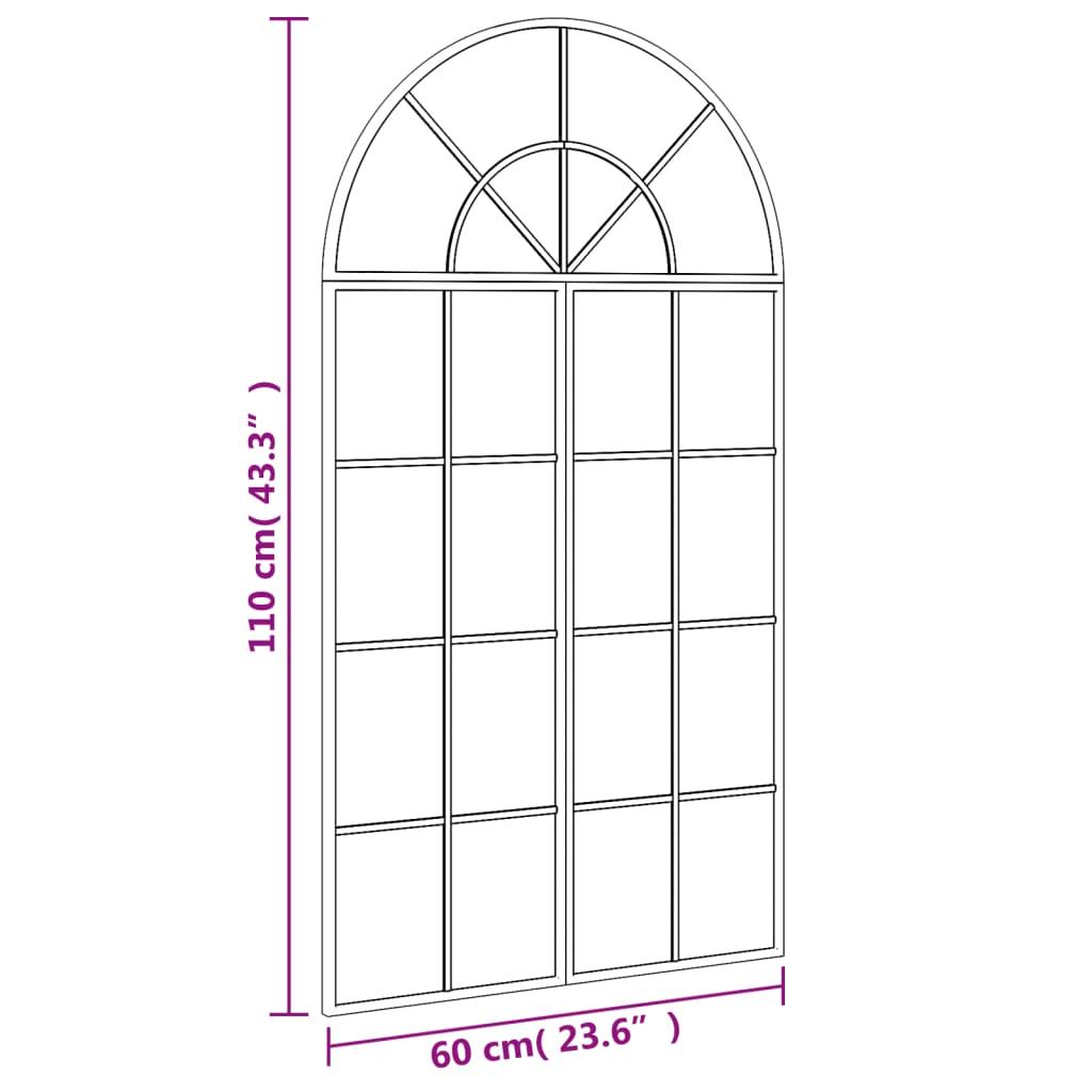 Wall Mirror Black 60x110 cm Arch Iron