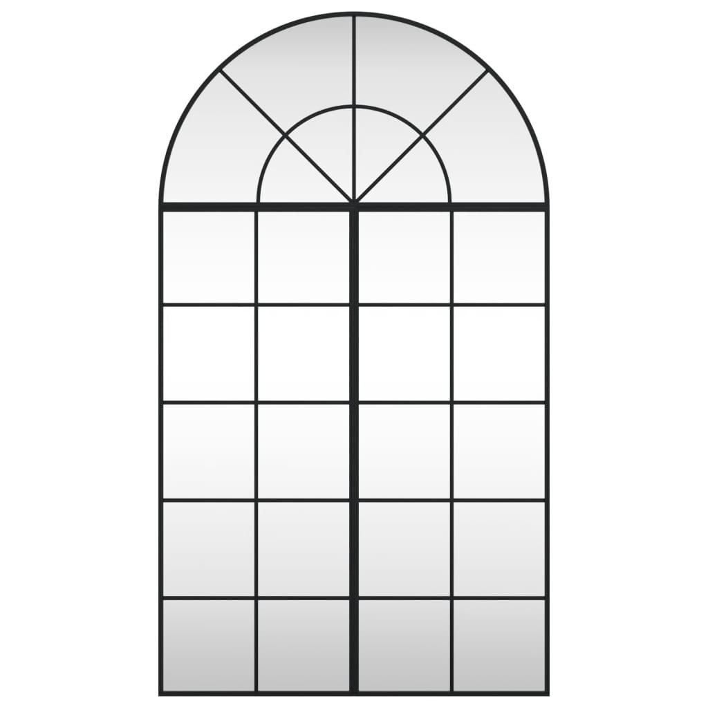 Wall Mirror Black 80x140 cm Arch Iron