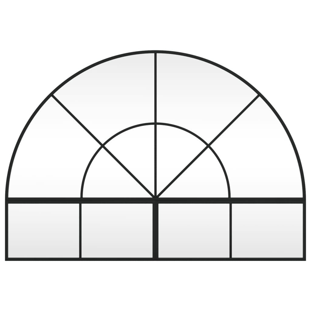 Wall Mirror Black 100x70 cm Arch Iron
