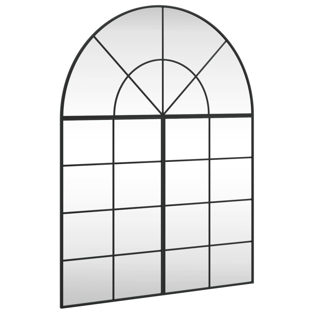 Wall Mirror Black 100x130 cm Arch Iron