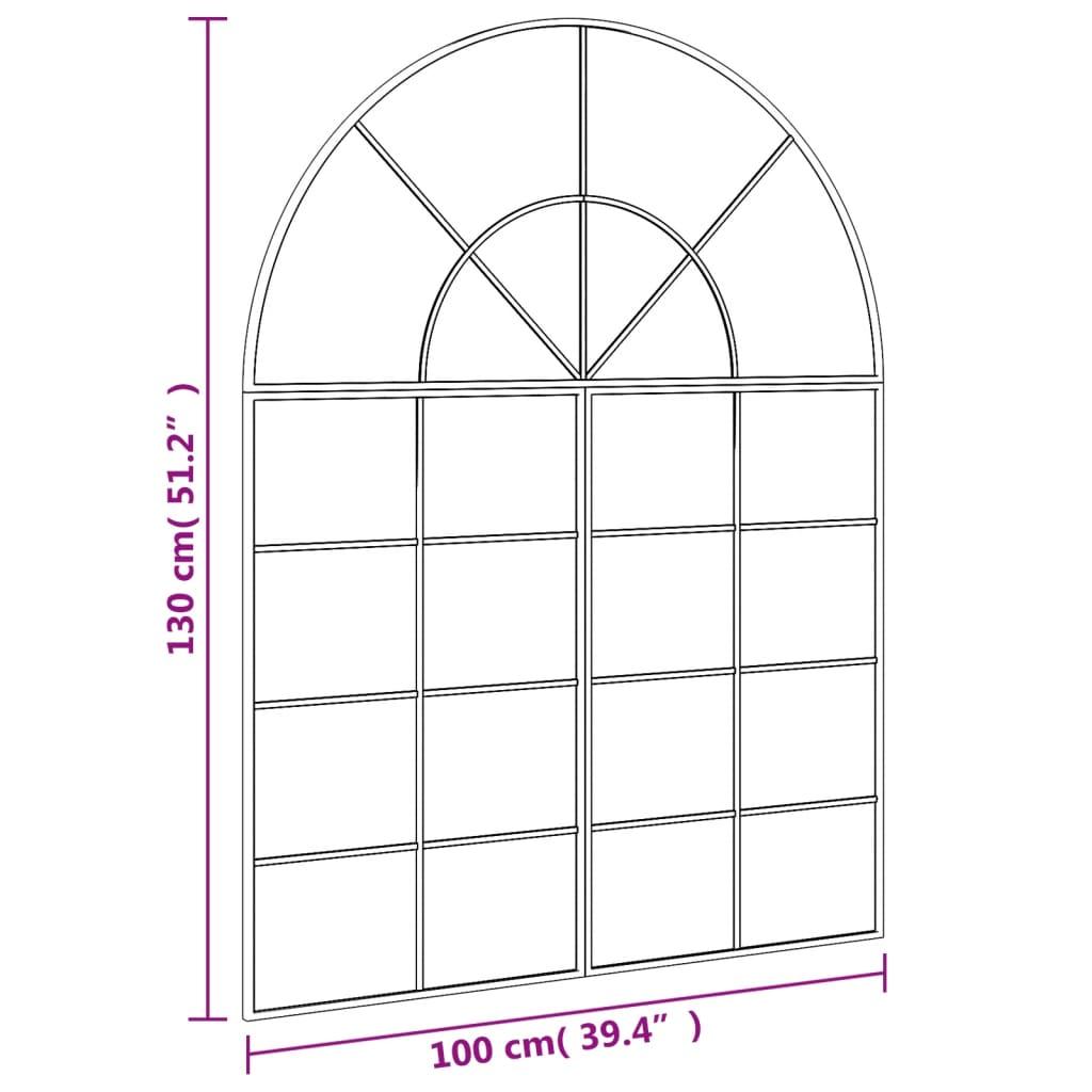 Wall Mirror Black 100x130 cm Arch Iron