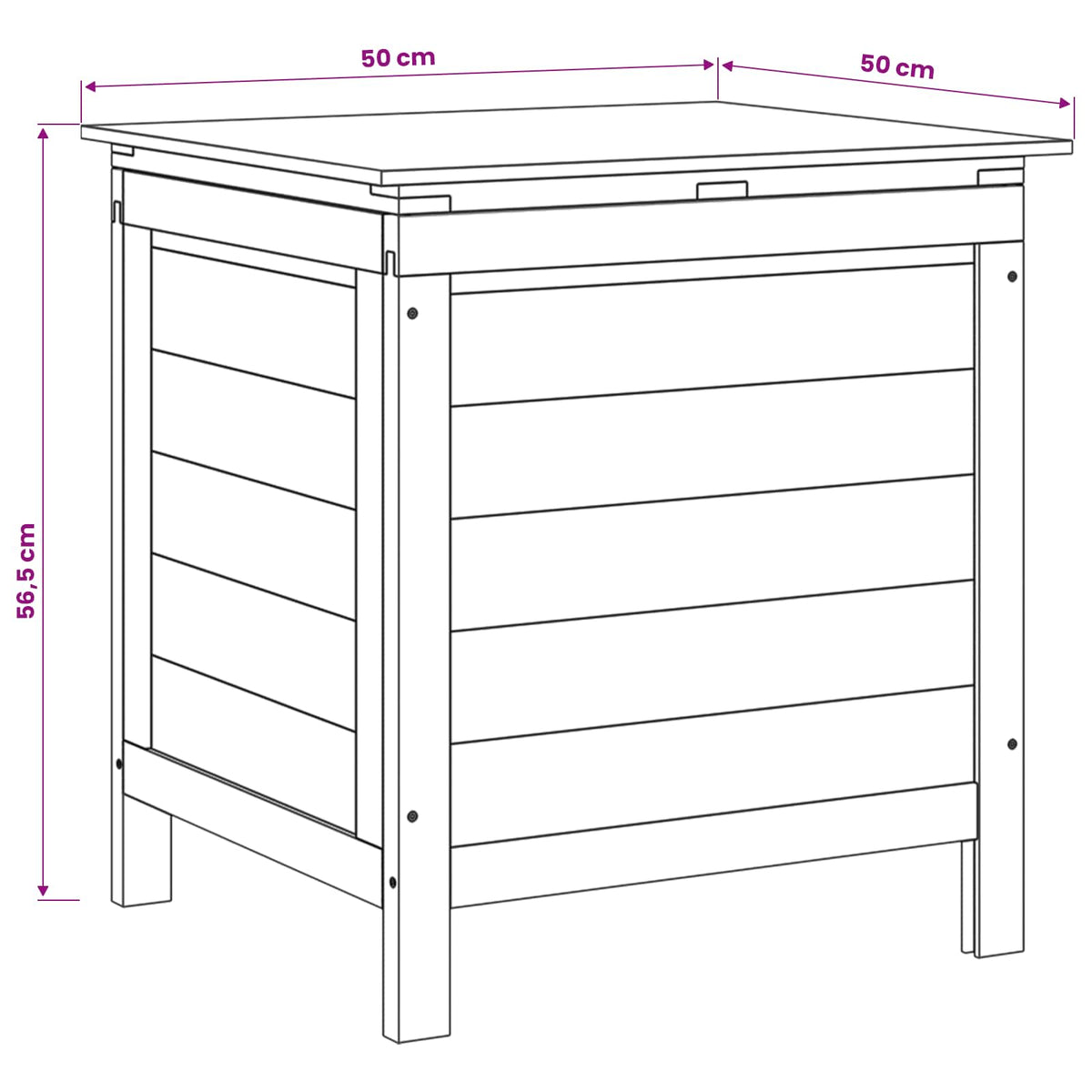 Garden Storage Box White 50x49x56.5 cm Solid Wood Fir