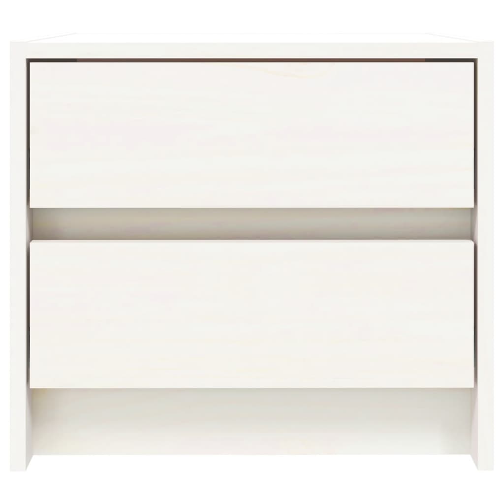 Bedside Cabinet White 40x31x35.5 cm Solid Wood Pine