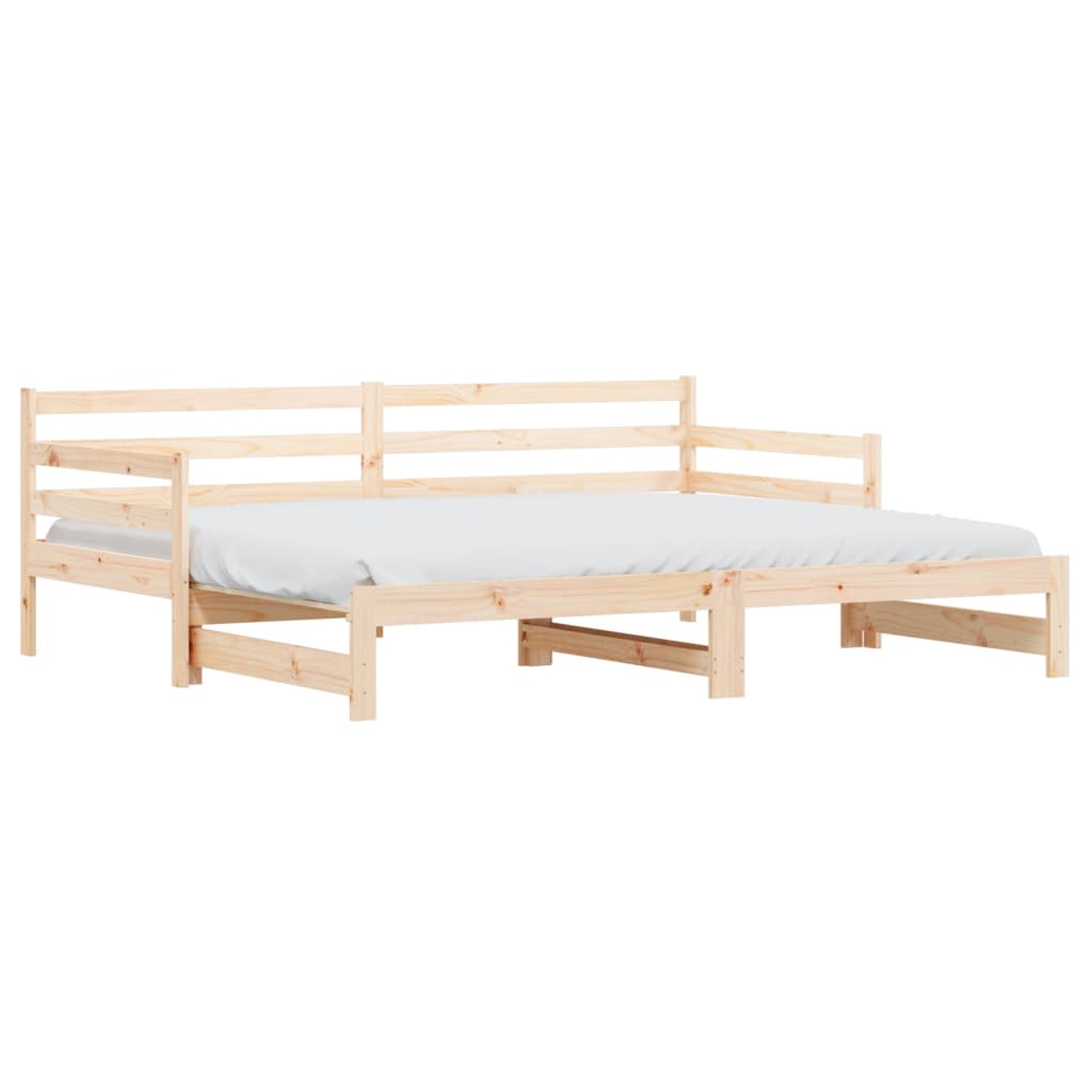 Daybed with Trundle without Mattress 90x190 cm Solid Wood