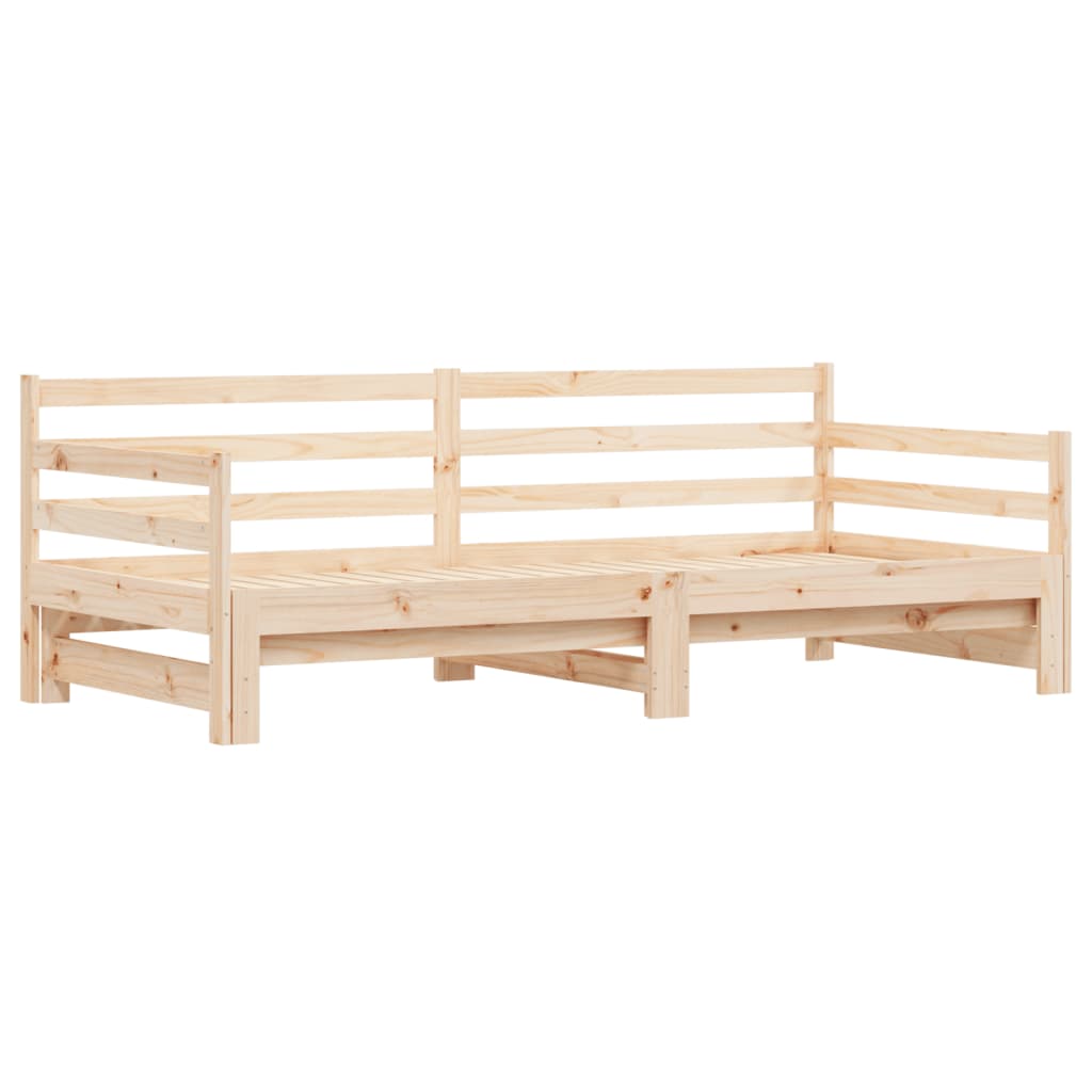 Daybed with Trundle without Mattress 90x190 cm Solid Wood