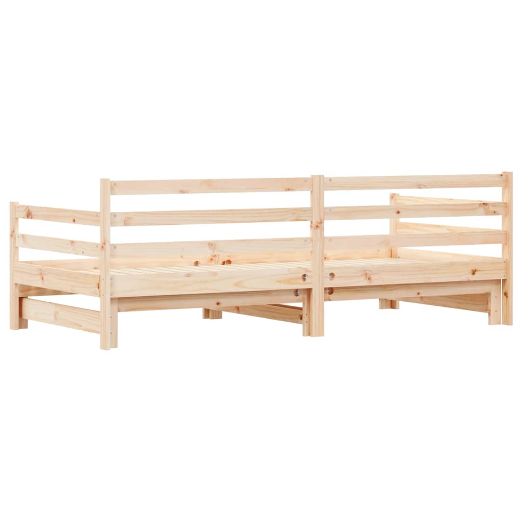 Daybed with Trundle without Mattress 90x190 cm Solid Wood