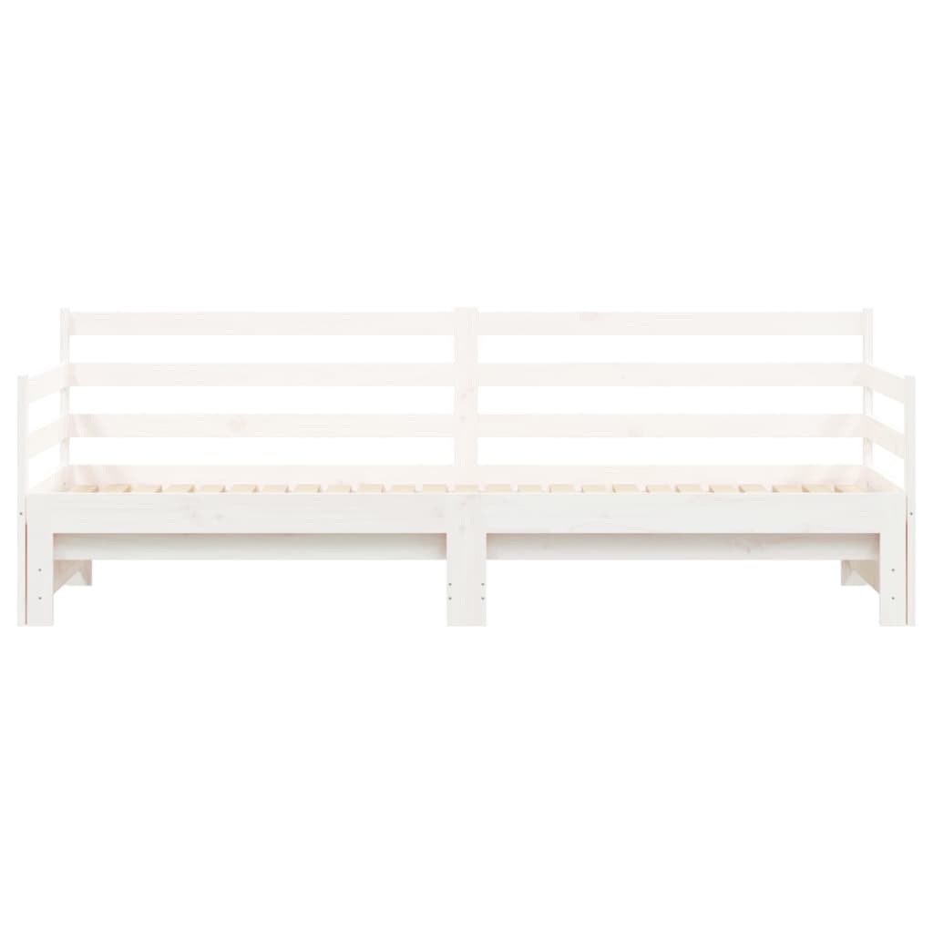 Daybed with Trundle without Mattress White 90x190 cm Solid Wood