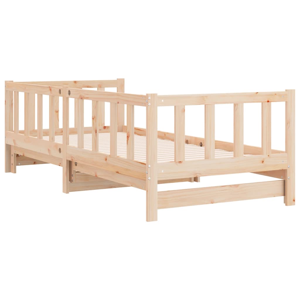 Day Bed with Trundle without Mattress 90x190 cm Solid Wood