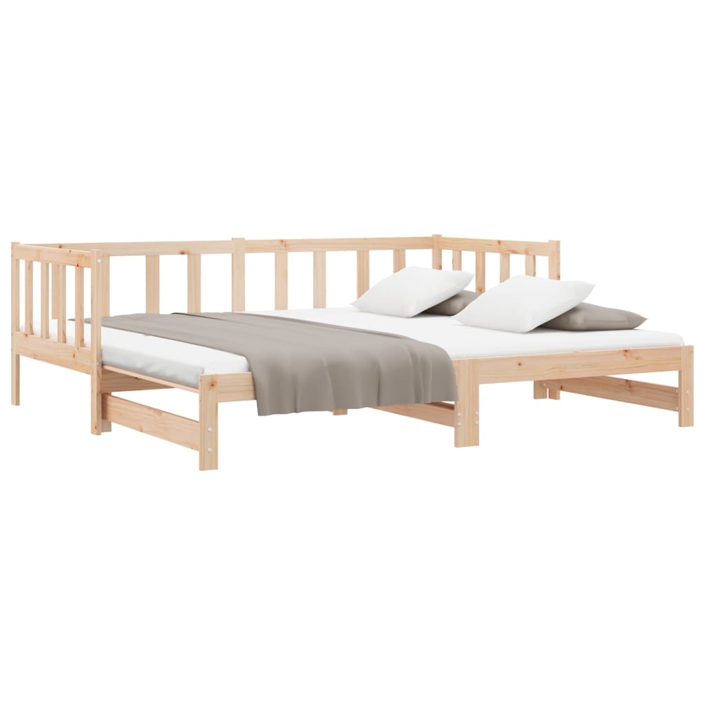 Day Bed with Trundle without Mattress 90x190 cm Solid Wood