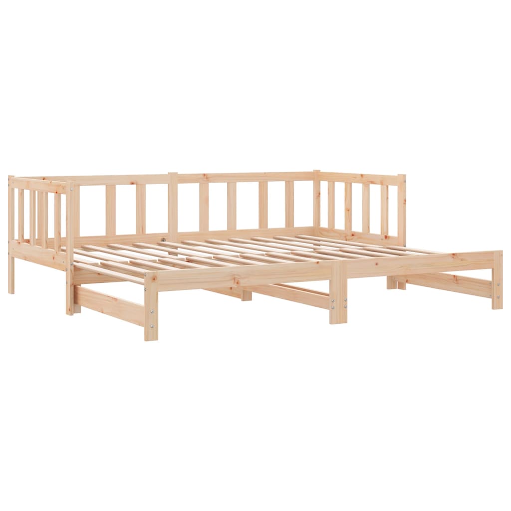 Day Bed with Trundle without Mattress 90x190 cm Solid Wood