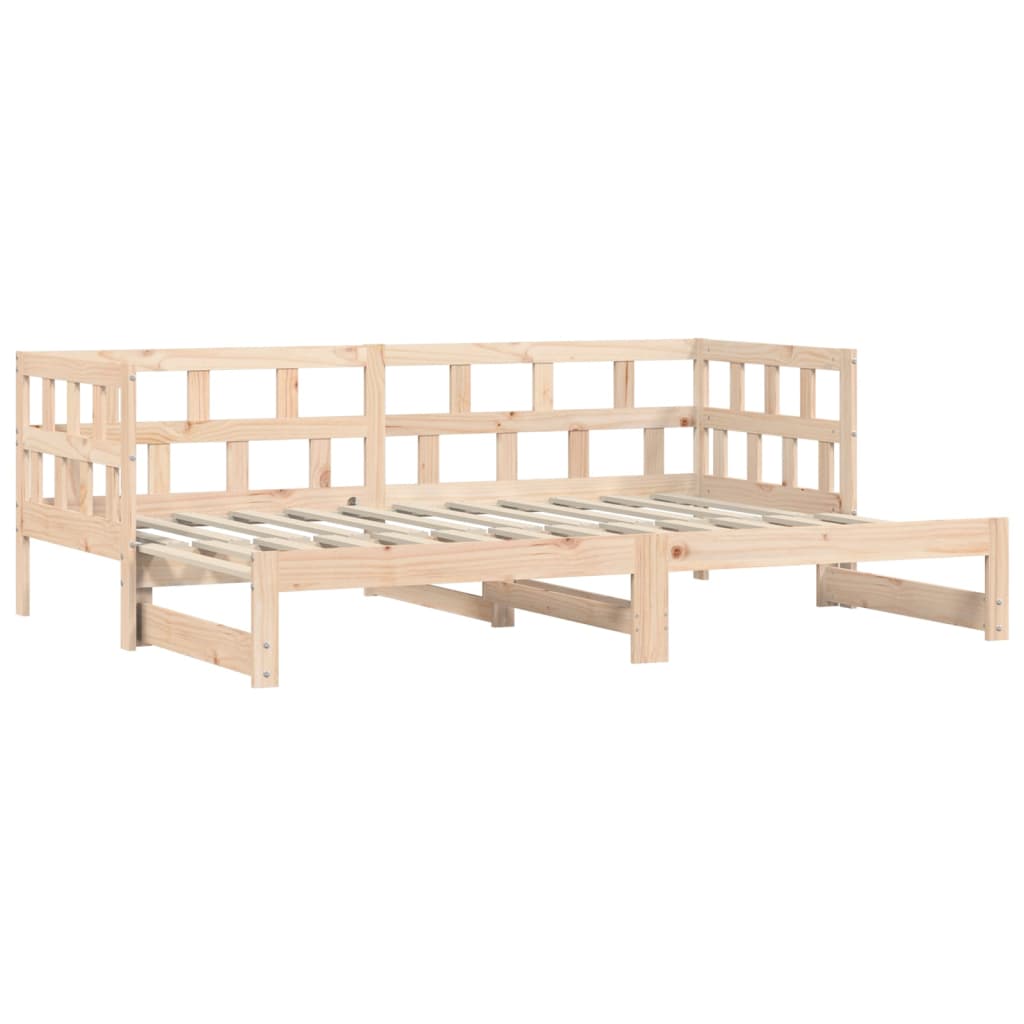 Daybed with Trundle without Mattress 90x190 cm Solid Wood