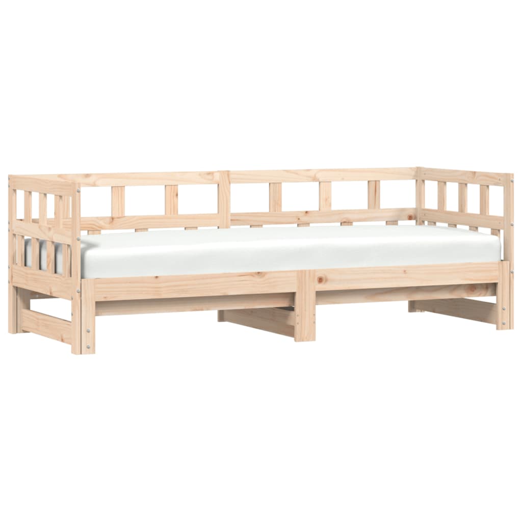 Daybed with Trundle without Mattress 90x190 cm Solid Wood