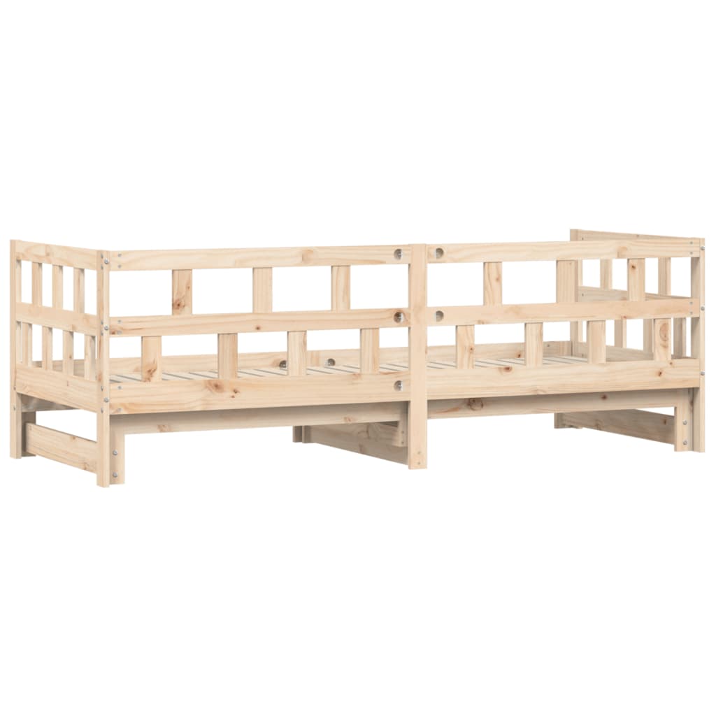 Daybed with Trundle without Mattress 90x190 cm Solid Wood