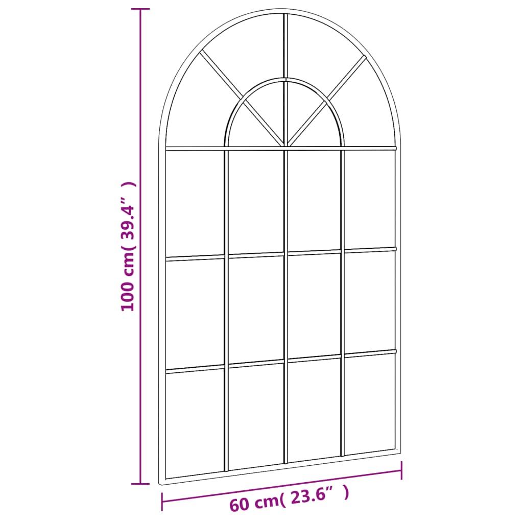 Wall Mirror Black 60x100 cm Arch Iron