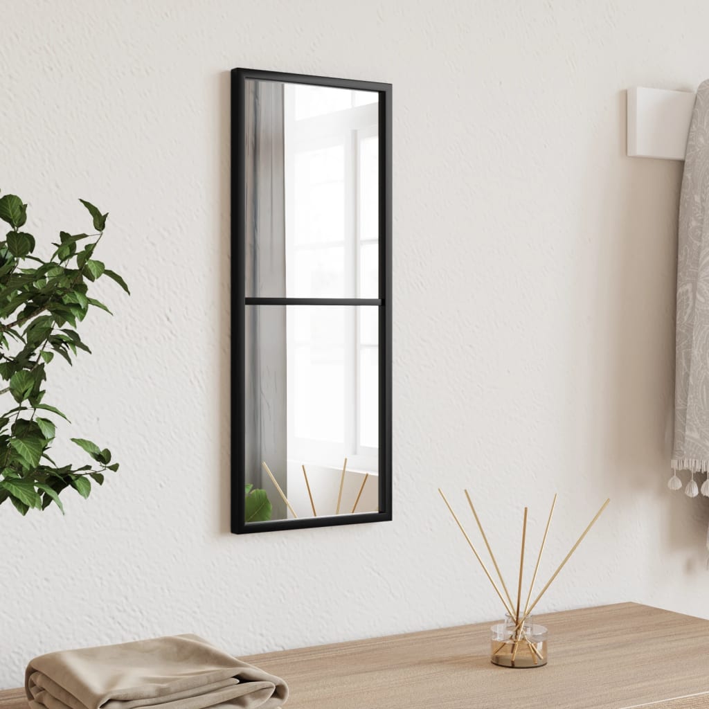 Wall Mirror Black 20x50 cm Rectangle Iron